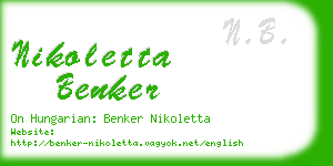 nikoletta benker business card